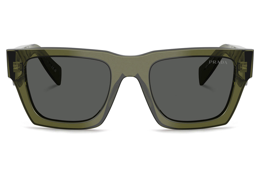 Prada - PR A06S Sunglasses Transparent Military with Dark Grey Lenses (25A40L)