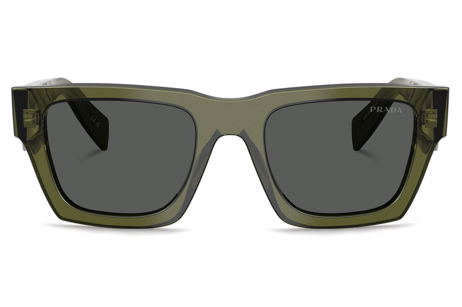 NEW Prada PRA06S 11P60C Cognac Tortoise Green Square Unisex Sunglasses PR A06S Prada PRA06S 11P60C-50 Cognac Tortoise / Green Lenses main image 3