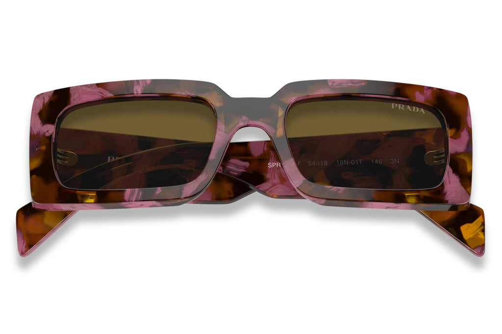 Prada - PR A07SF Sunglasses Cognac Tortoise with Dark Brown Lenses (18N01T)
