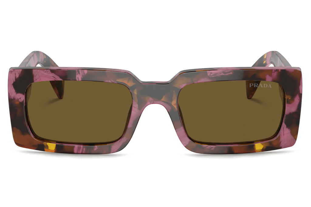 Prada - PR A07SF Sunglasses Cognac Tortoise with Dark Brown Lenses (18N01T)