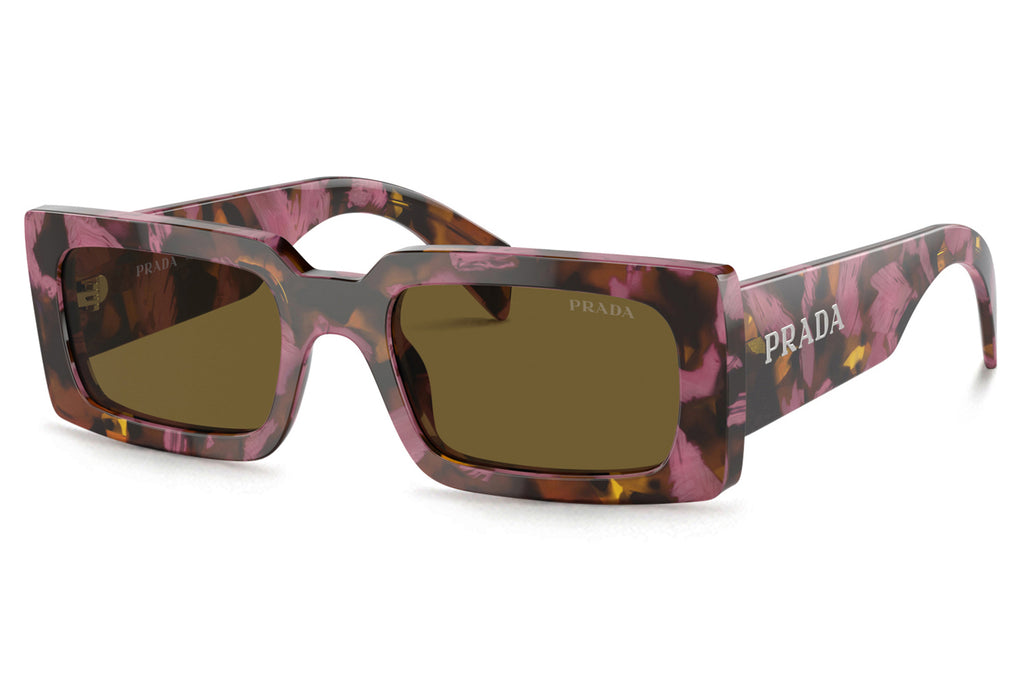 Prada - PR A07SF Sunglasses Cognac Tortoise with Dark Brown Lenses (18N01T)