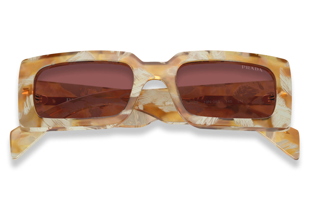 Prada - PR A07S Sunglasses Desert Tortoise with Dark Violet Lenses (19N08S)