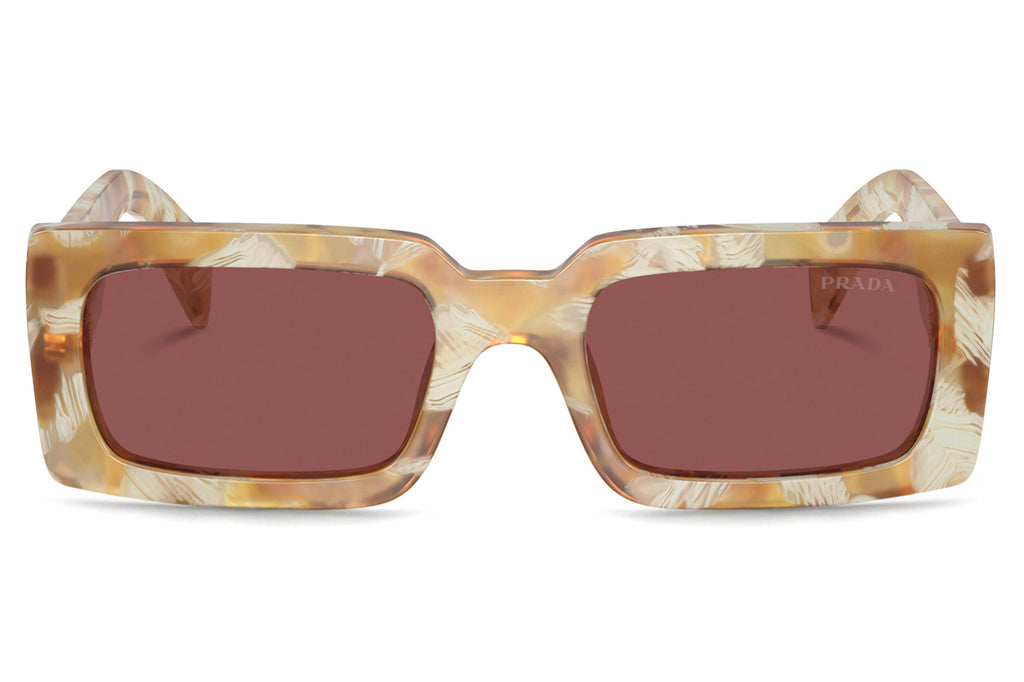 Prada - PR A07S Sunglasses Desert Tortoise with Dark Violet Lenses (19N08S)