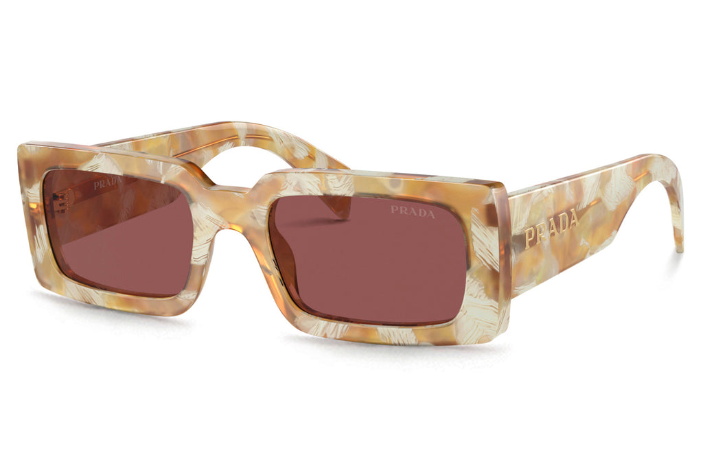 Prada - PR A07S Sunglasses Desert Tortoise with Dark Violet Lenses (19N08S)