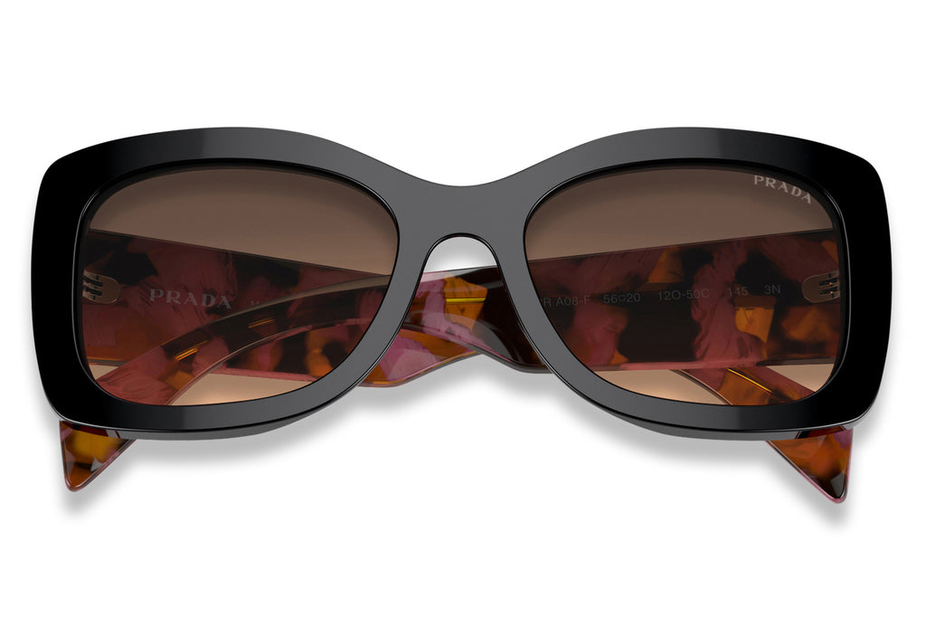 Prada - PR A08SF Sunglasses Mahogany with Brown Gradient Grey Lenses (12O50C)