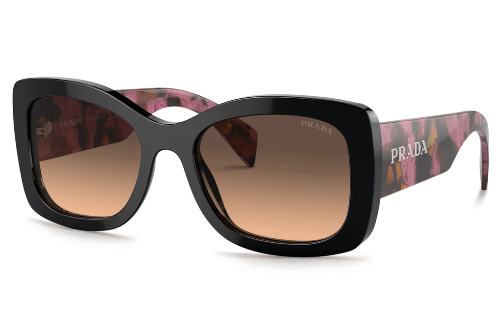 Prada - PR A08SF Sunglasses Mahogany with Brown Gradient Grey Lenses (12O50C)