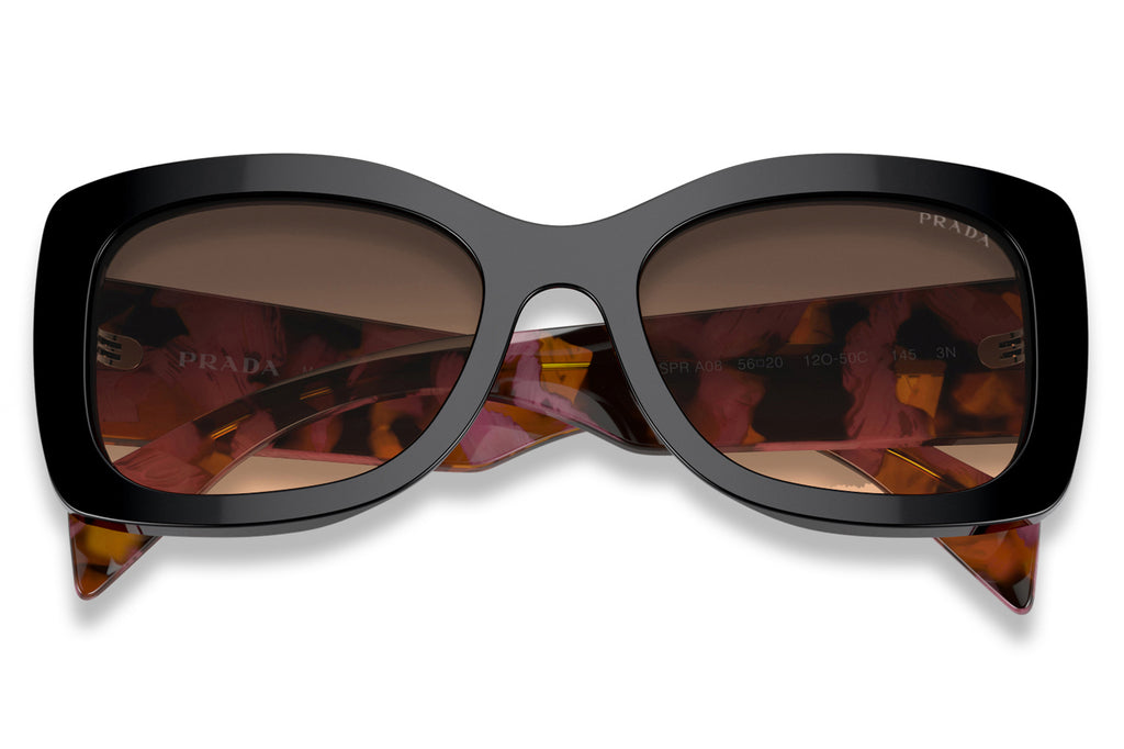 Prada - PR A08S Sunglasses Mahogany with Brown Gradient Grey Lenses (12O50C)
