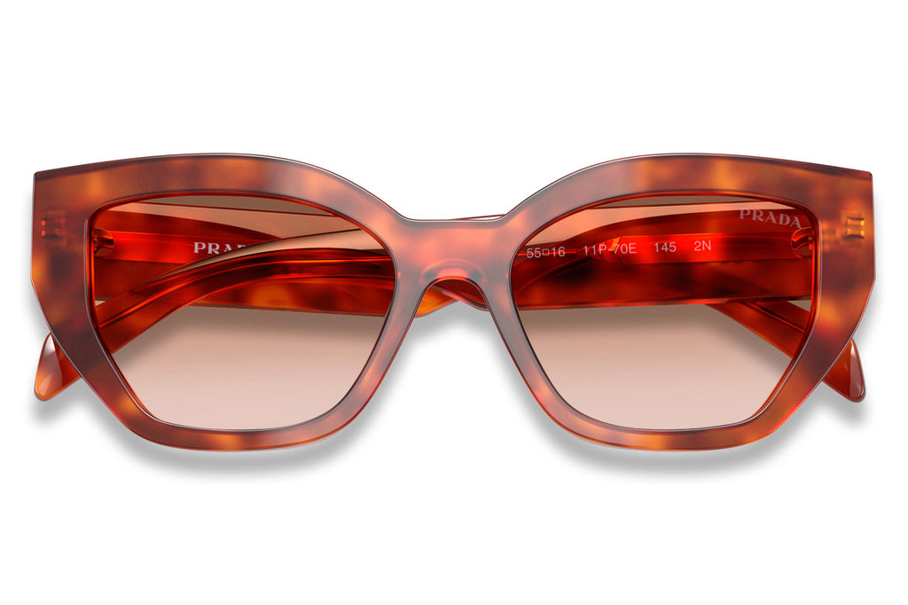 Prada - PR A09SF Sunglasses Cognac Tortoise with Brown Gradient Lenses (11P70E)