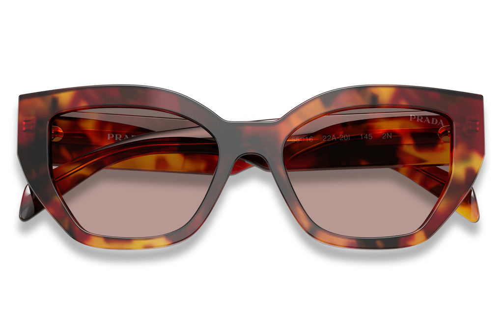 Prada - PR A09SF Sunglasses Poppy Tortoise with Light Purple Brown Lenses (22A20I)