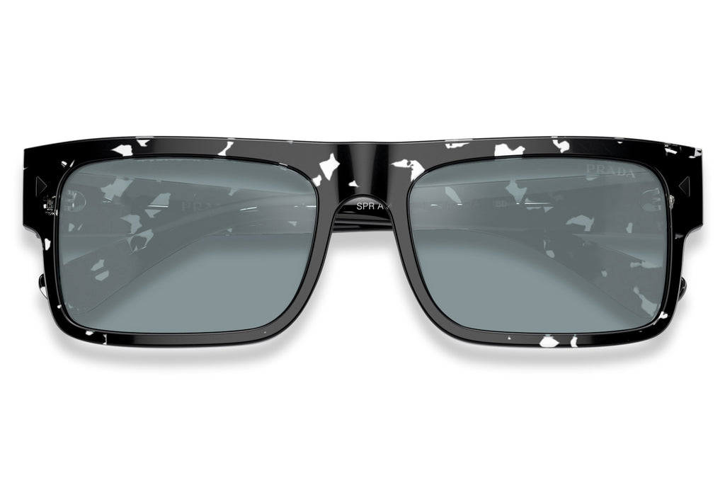 Prada - PR A10S Sunglasses Transparent Black Havana with Light Blue Mirror Silver Lenses (15O01A)