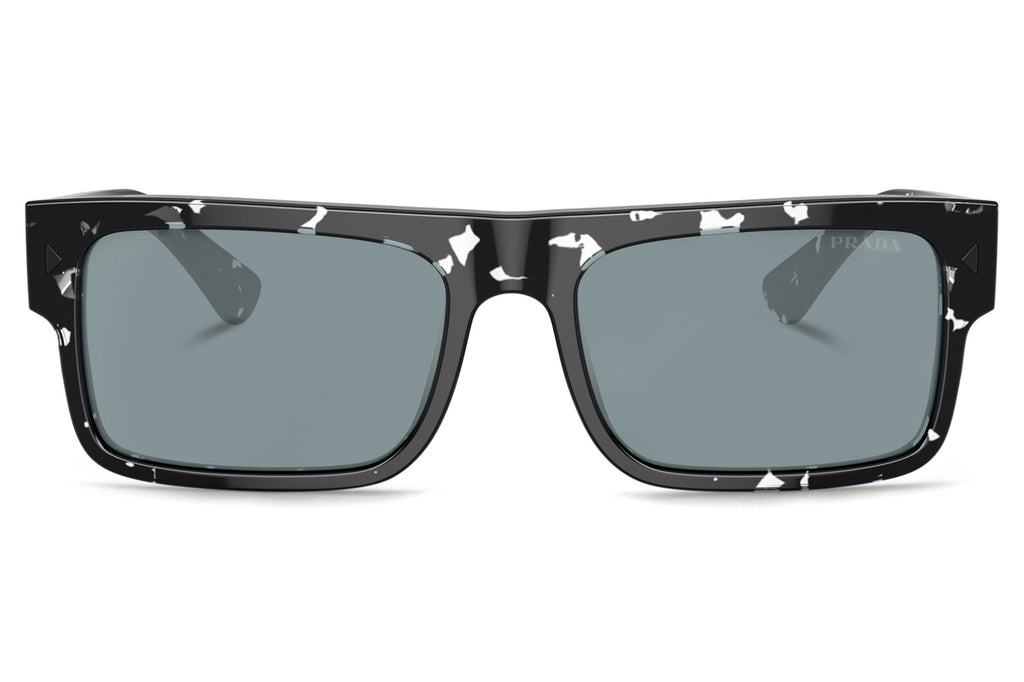 Prada - PR A10S Sunglasses Transparent Black Havana with Light Blue Mirror Silver Lenses (15O01A)