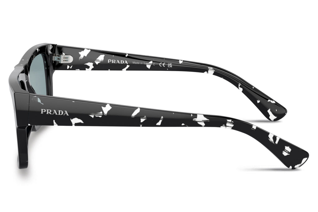 Prada - PR A10S Sunglasses Transparent Black Havana with Light Blue Mirror Silver Lenses (15O01A)