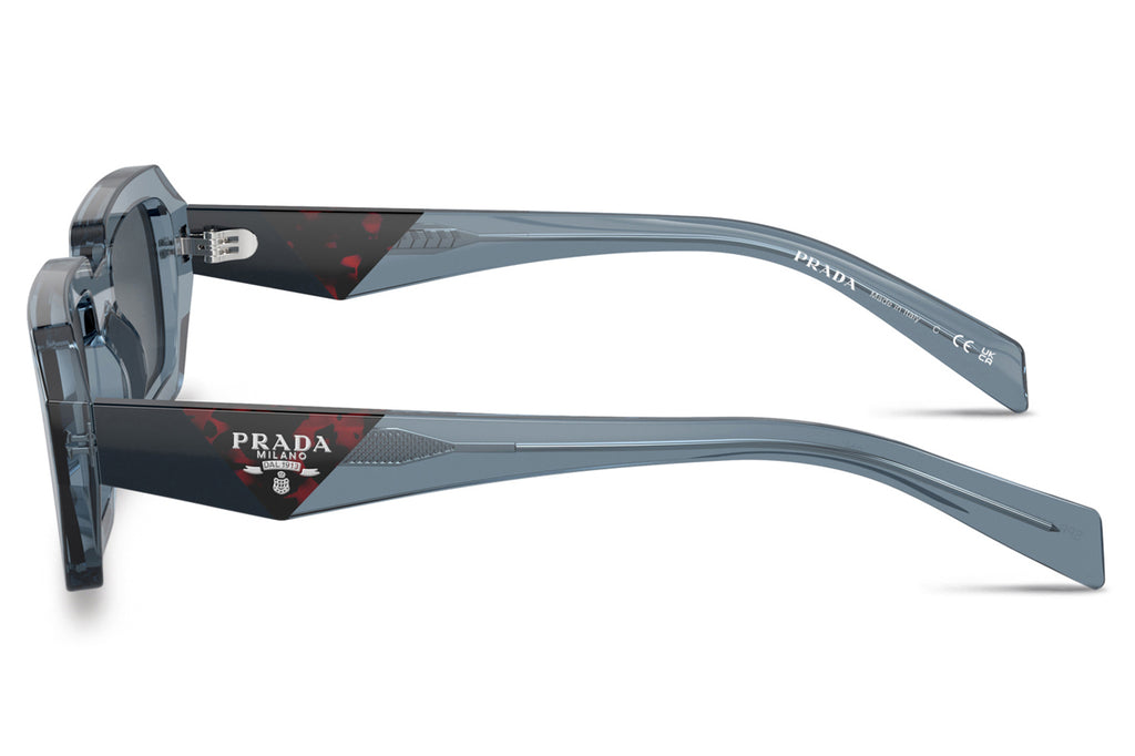 Prada - PR A12S Sunglasses Transparent Blue with Dark Grey Lenses (19O70B)