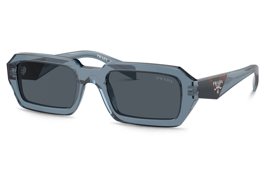 Prada - PR A12S Sunglasses Transparent Blue with Dark Grey Lenses (19O70B)