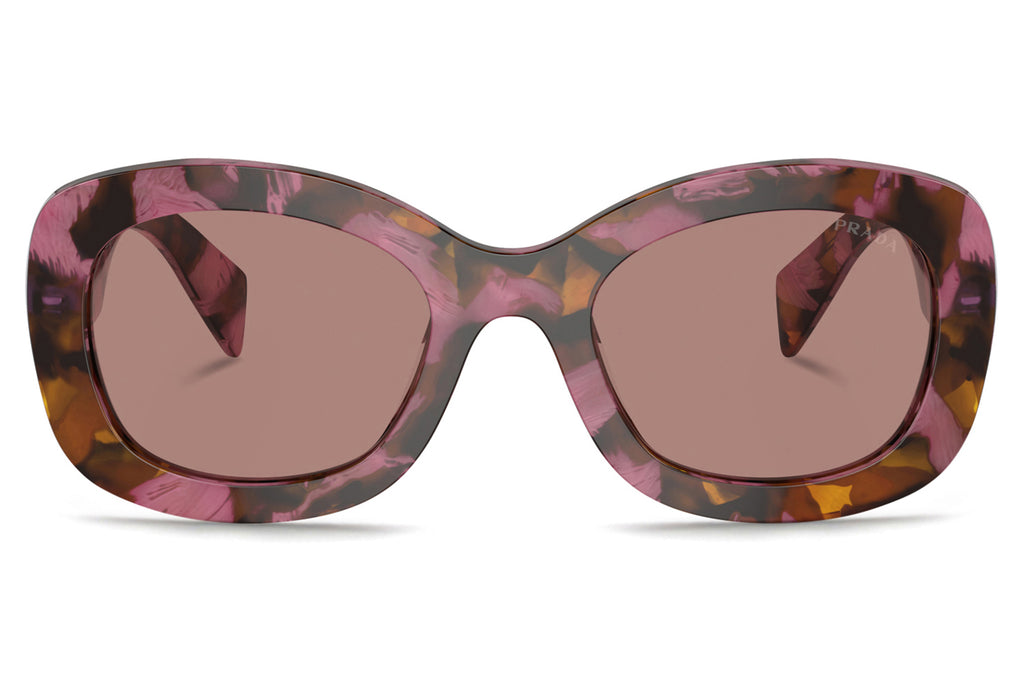 Prada - PR A13SF Sunglasses Tortoise Cognac Begonia with Light Brown Lenses (18N10D)