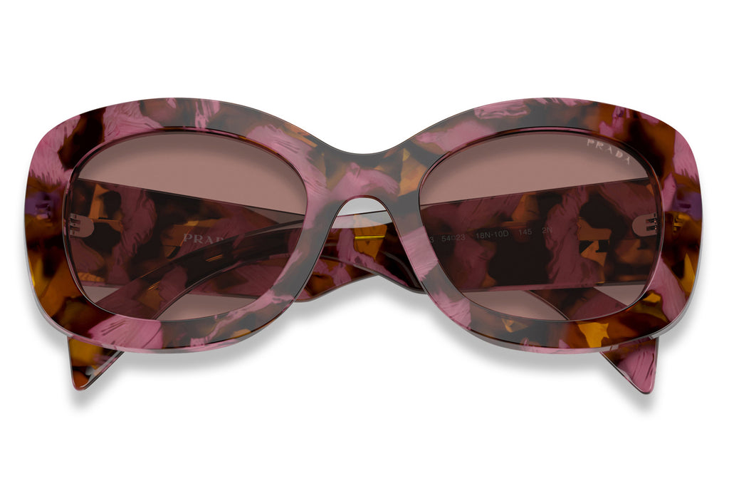 Prada - PR A13S Sunglasses Tortoise Cognac Begonia with Light Brown Lenses (18N10D)
