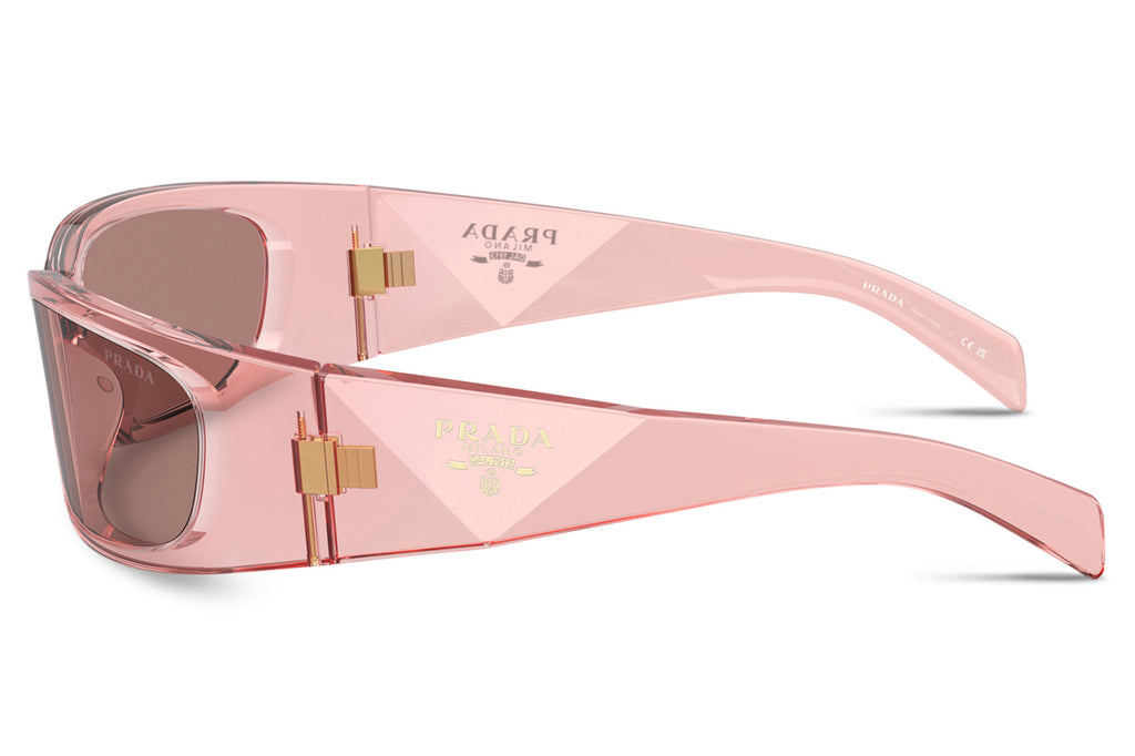 Prada -PR A14S Sunglasses Transparent Peach with Light Brown Lenses (19Q10D)
