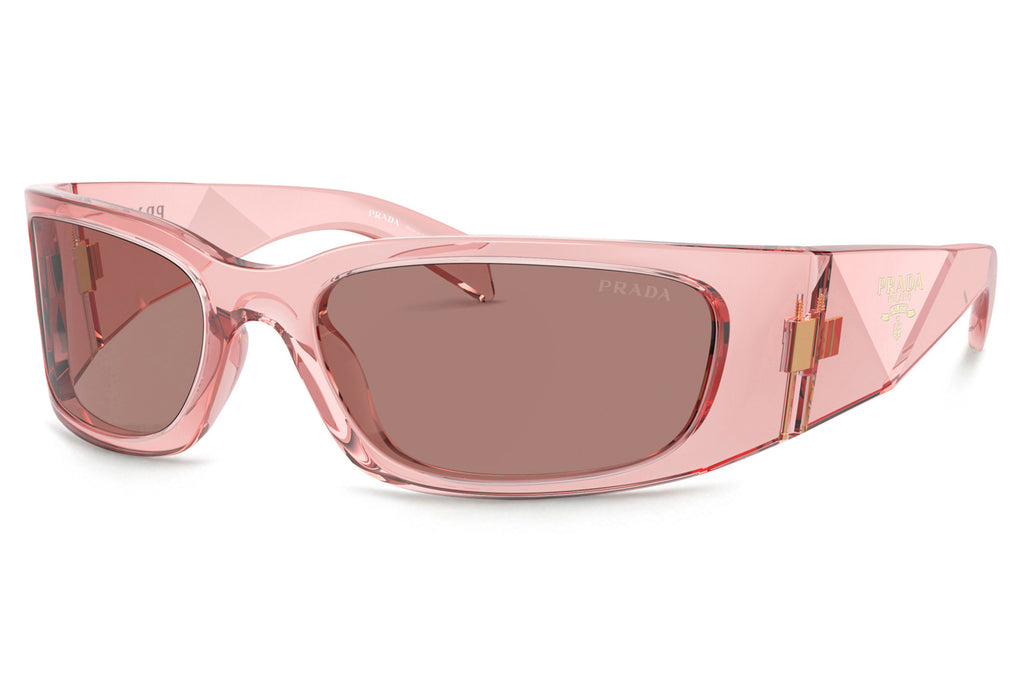 Prada -PR A14S Sunglasses Transparent Peach with Light Brown Lenses (19Q10D)
