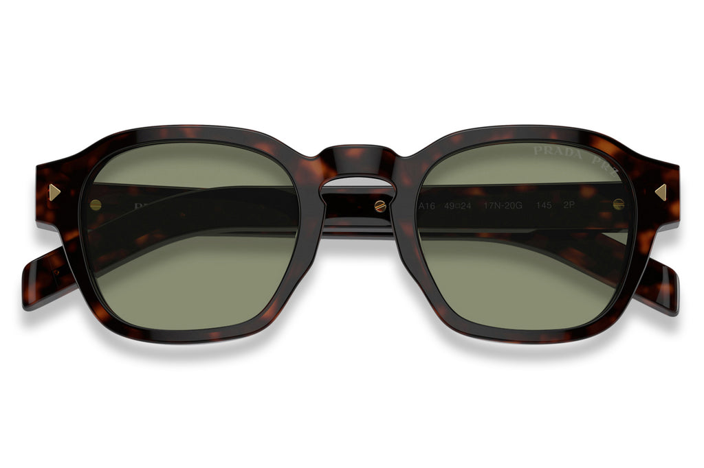 Prada -PR A16S Sunglasses Radica Tortoise with Green Polar Lenses (17N20G)