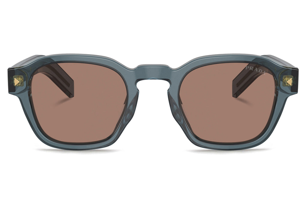Prada -PR A16S Sunglasses Transparent Ocean with Brown Mirror Internal Grey Lenses (17T05D)