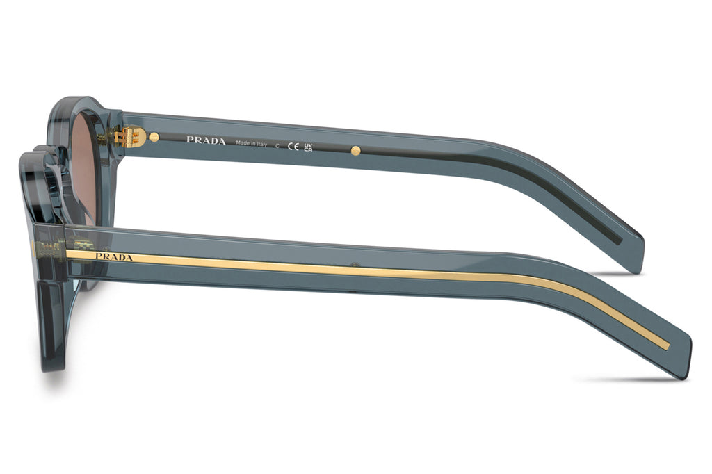 Prada -PR A16S Sunglasses Transparent Ocean with Brown Mirror Internal Grey Lenses (17T05D)