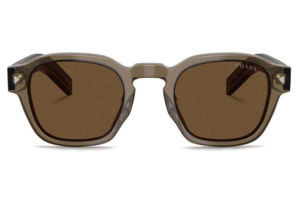 Prada -PR A16S Sunglasses Transparent Terra with Dark Brown Lenses (18T70F)