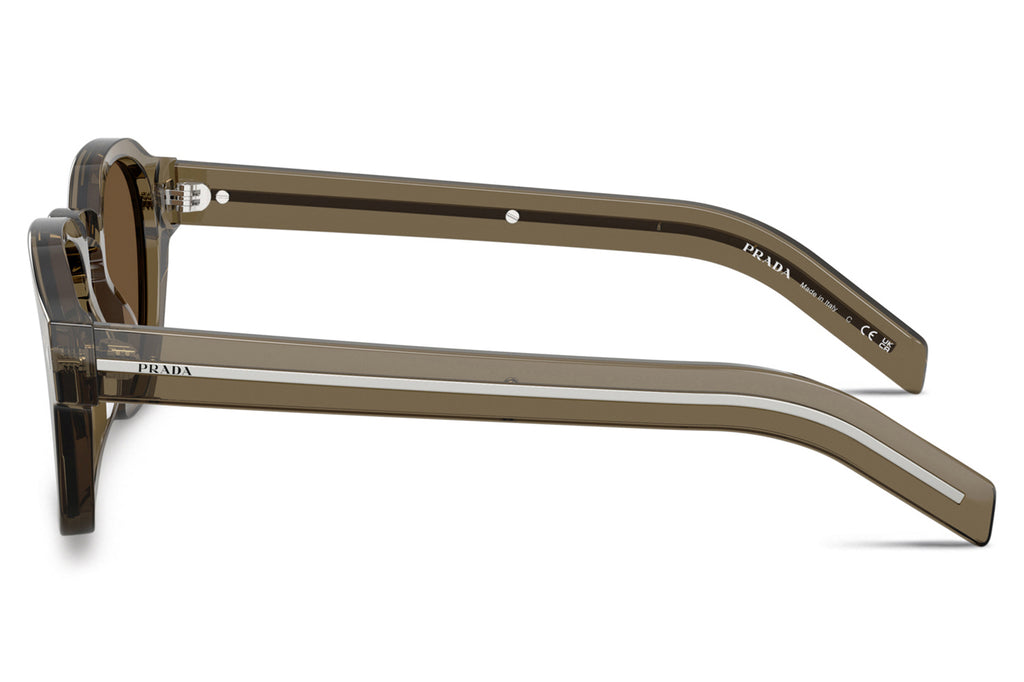 Prada -PR A16S Sunglasses Transparent Terra with Dark Brown Lenses (18T70F)