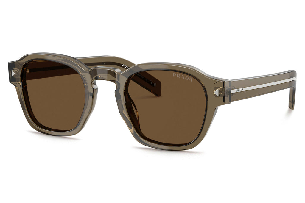 Prada -PR A16S Sunglasses Transparent Terra with Dark Brown Lenses (18T70F)