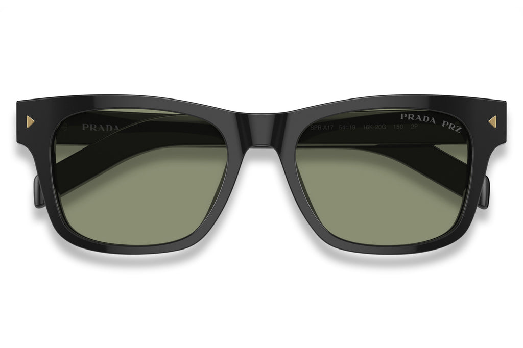Prada - PR A17Sa Sunglasses Black with Green Polar Lenses (16K20G)