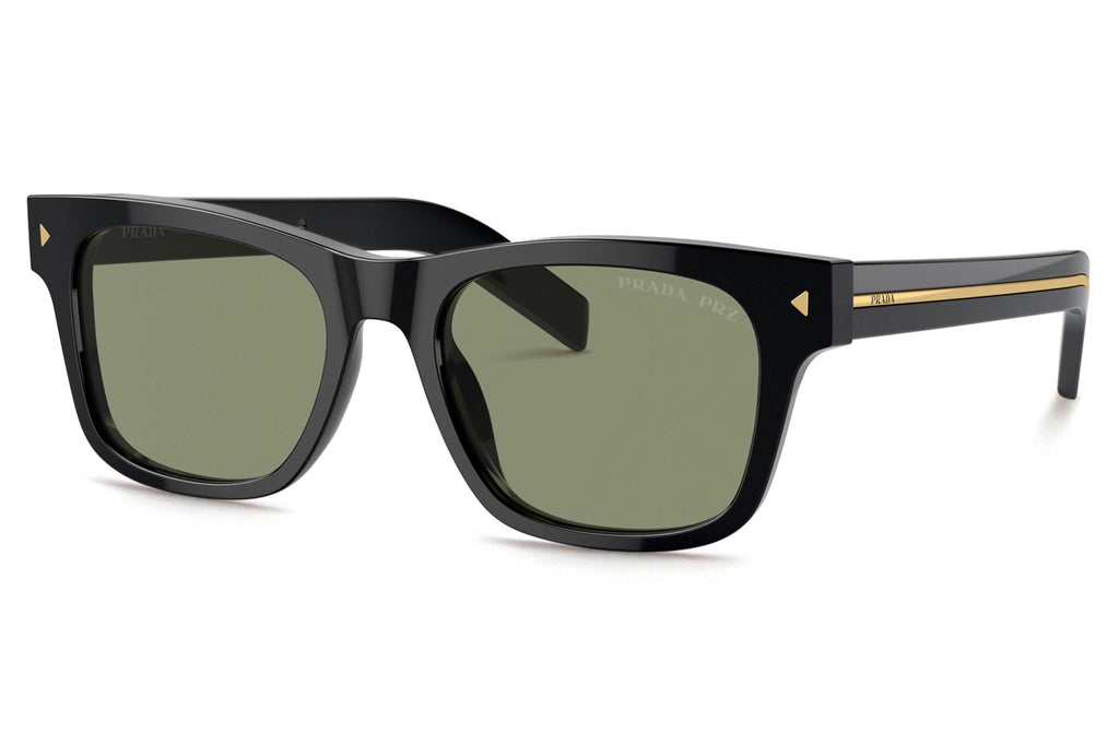 Prada - PR A17Sa Sunglasses Black with Green Polar Lenses (16K20G)