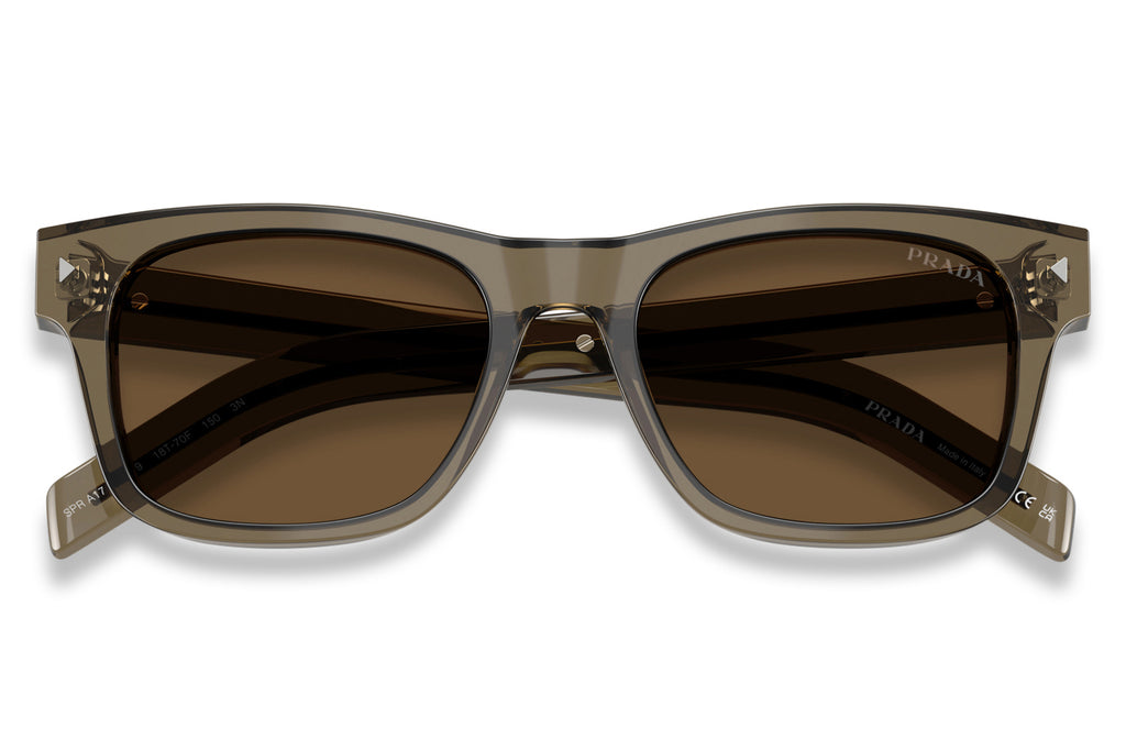 Prada - PR A17S Sunglasses Transparent Terra with Dark Brown Lenses (18T70F)