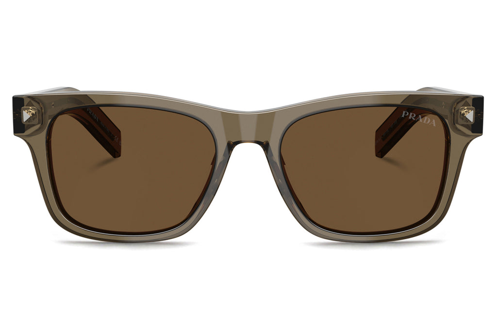 Prada - PR A17S Sunglasses Transparent Terra with Dark Brown Lenses (18T70F)