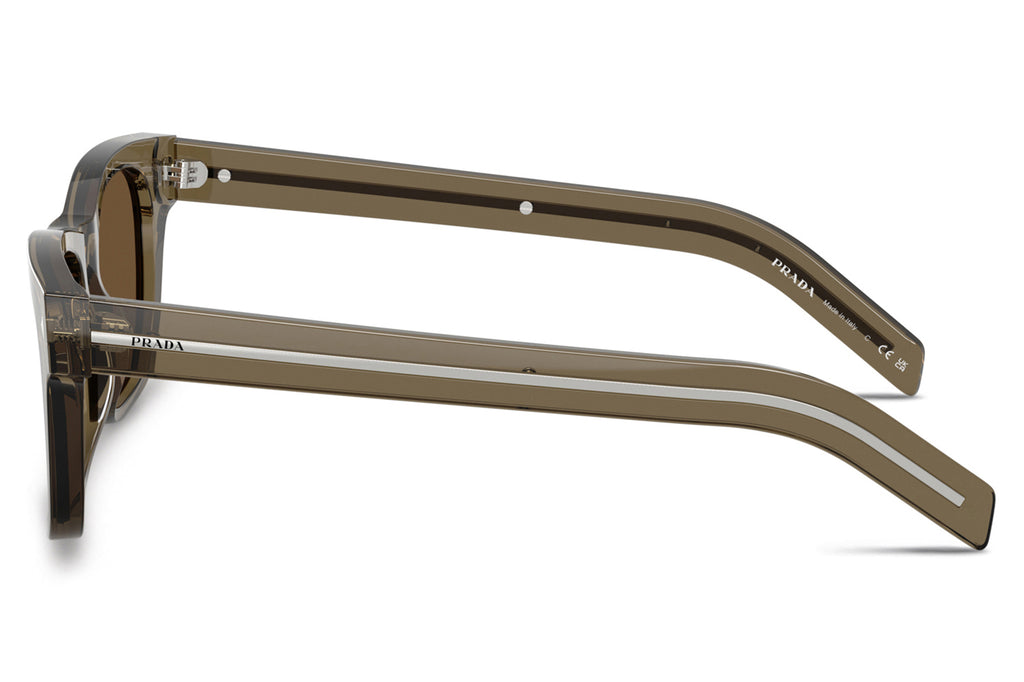Prada - PR A17S Sunglasses Transparent Terra with Dark Brown Lenses (18T70F)