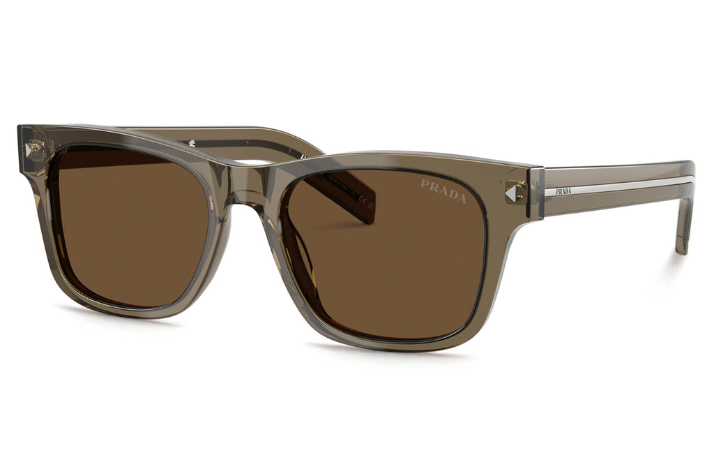 Prada - PR A17S Sunglasses Transparent Terra with Dark Brown Lenses (18T70F)
