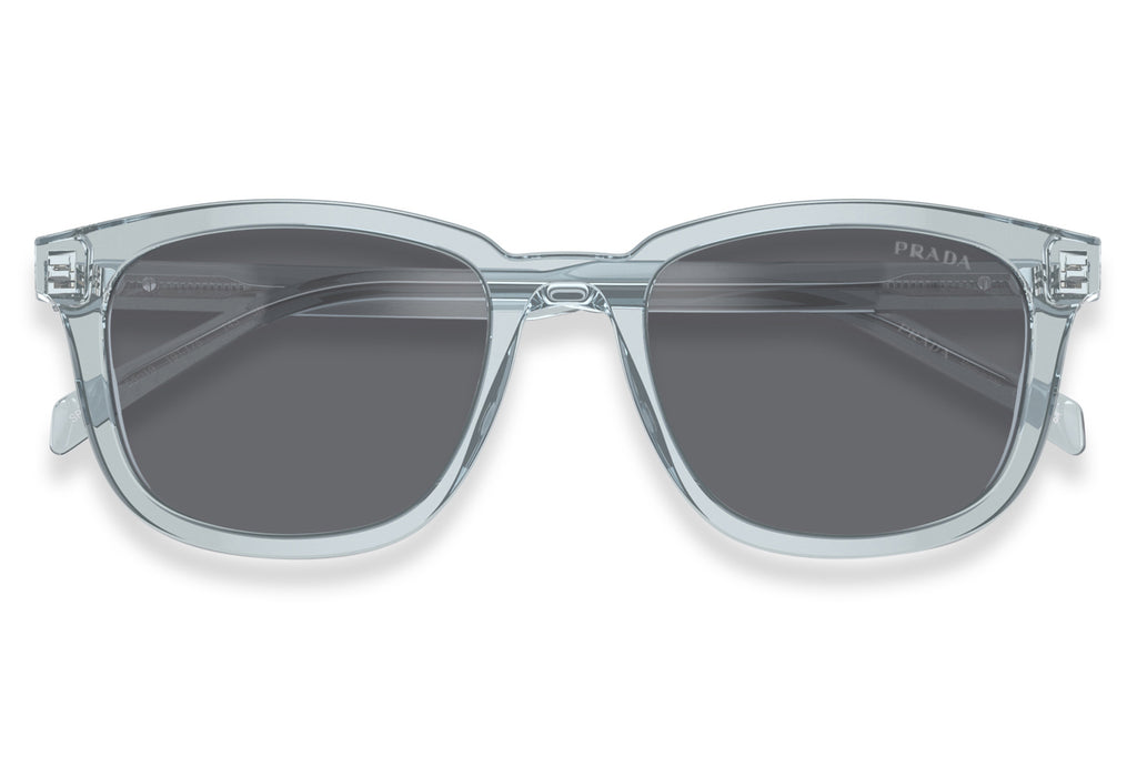 Prada - PR A21SF Sunglasses Transparent Azure with Dark Grey Flash Silver Lenses (19T175)