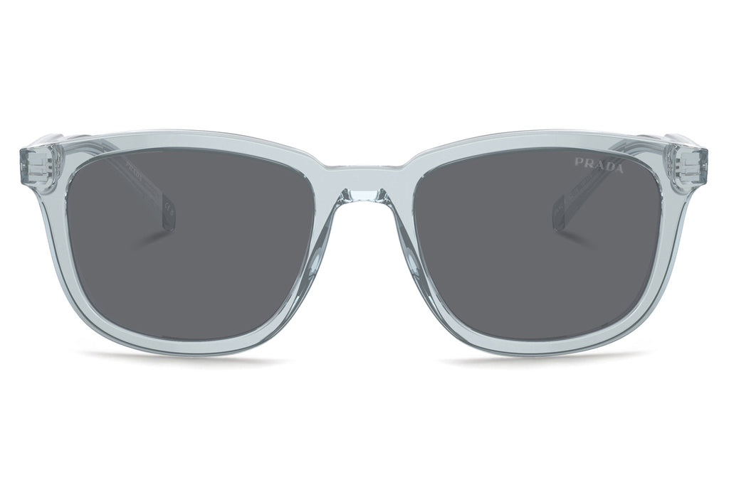 Prada - PR A21SF Sunglasses Transparent Azure with Dark Grey Flash Silver Lenses (19T175)