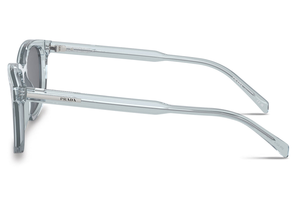 Prada - PR A21SF Sunglasses Transparent Azure with Dark Grey Flash Silver Lenses (19T175)