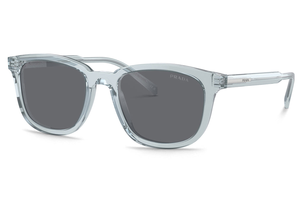 Prada - PR A21SF Sunglasses Transparent Azure with Dark Grey Flash Silver Lenses (19T175)
