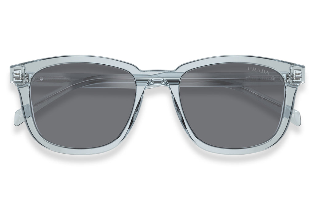 Prada - PR A21S Sunglasses Transparent Azure with Dark Grey Flash Silver Lenses (19T175)