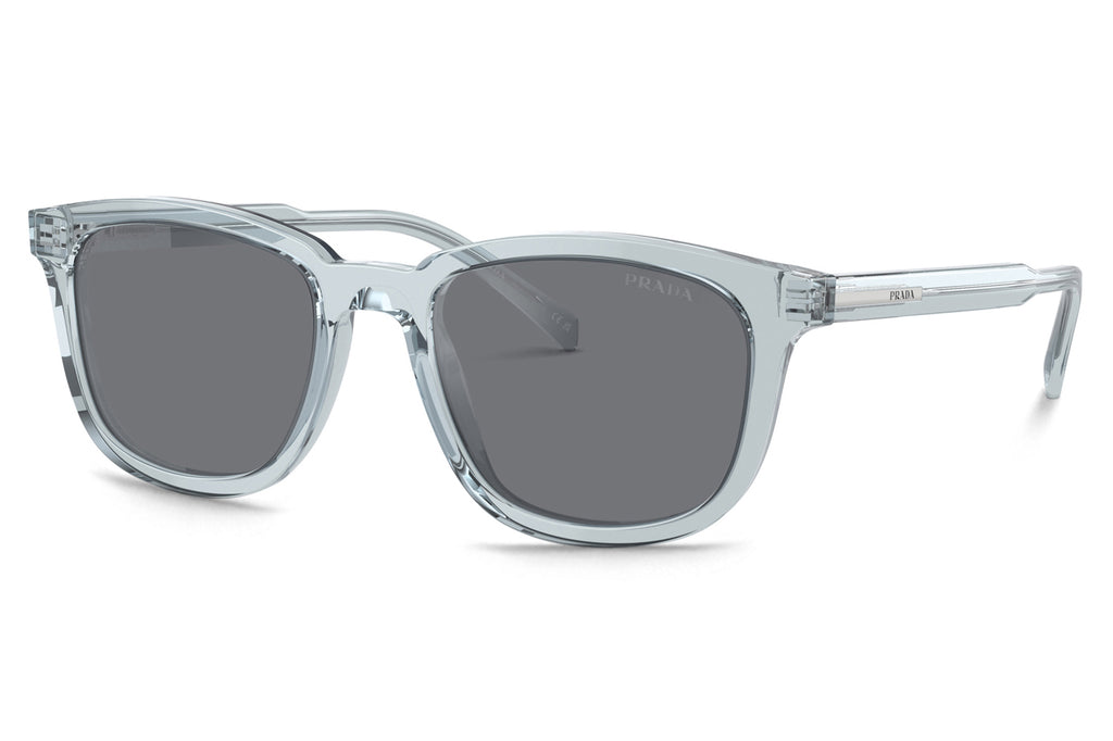 Prada - PR A21S Sunglasses Transparent Azure with Dark Grey Flash Silver Lenses (19T175)