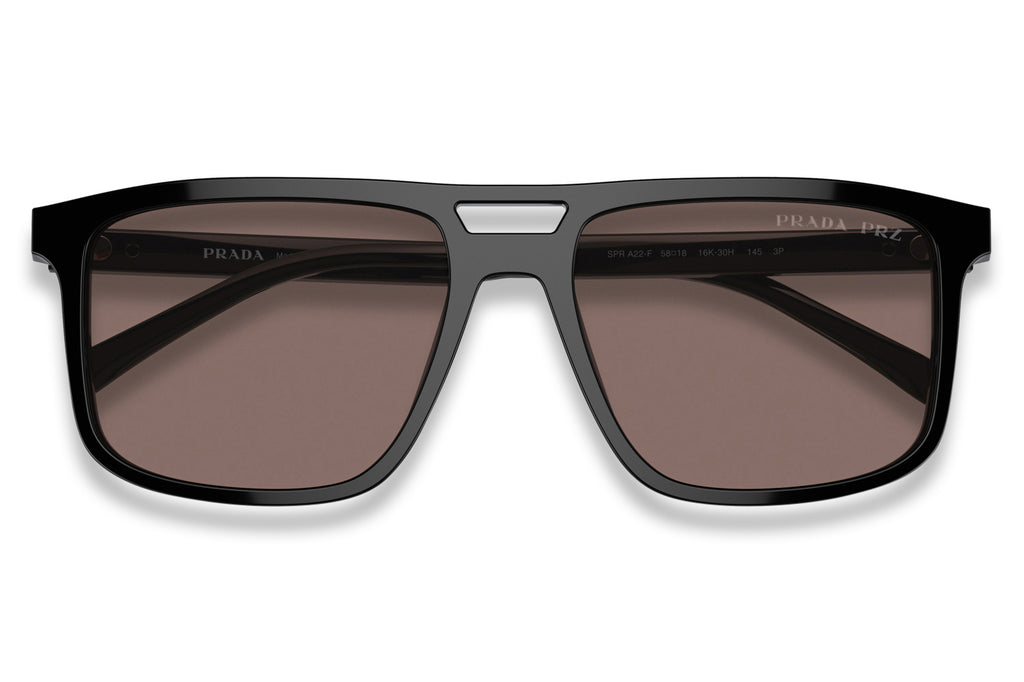 Prada - PR A22SF Sunglasses Black with Brown Polar Lenses (16K30H)