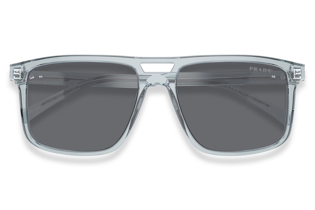 Prada - PR A22SF Sunglasses Transparent Azure with Dark Grey Flash Silver Lenses (19T175)