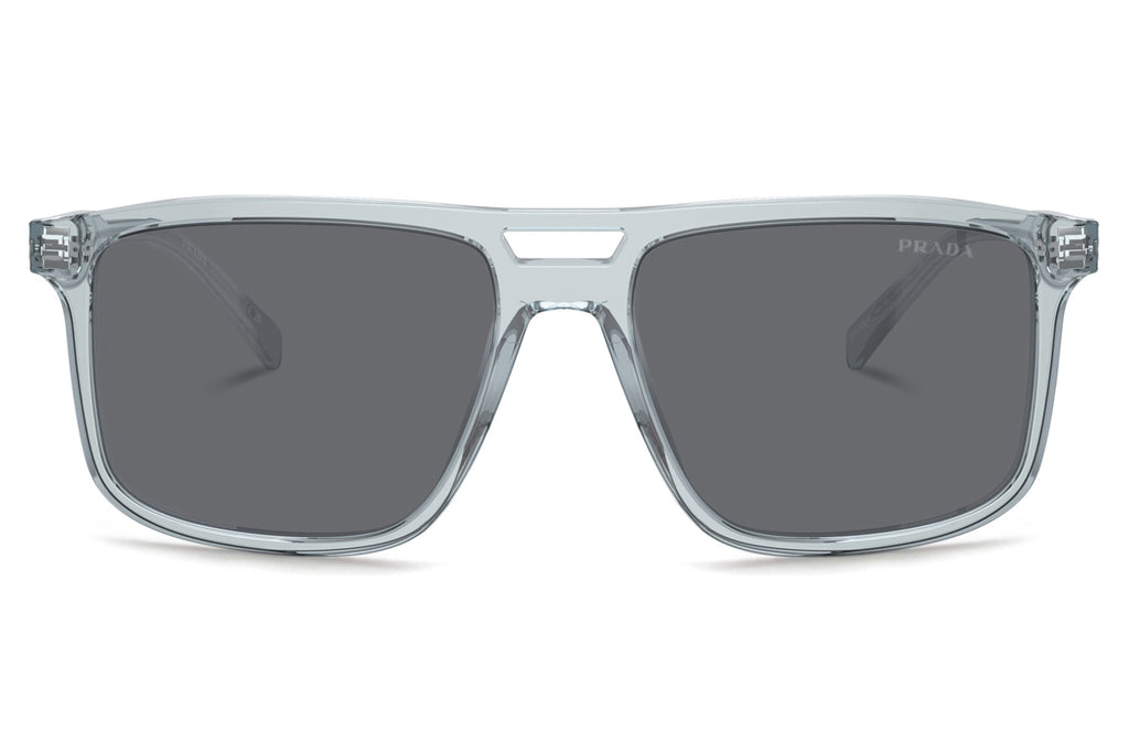Prada - PR A22SF Sunglasses Transparent Azure with Dark Grey Flash Silver Lenses (19T175)
