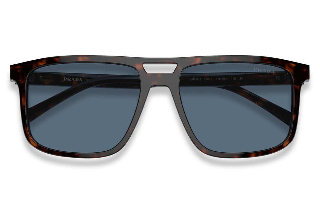 Prada - PR A22S Sunglasses Radica Tortoise with Dark Blue Lenses (17N06A)