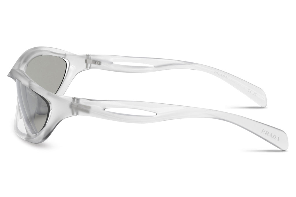 Prada - PR A23S Sunglasses Frosted Crystal with Clear Mirror Silver Lenses (14V60H)