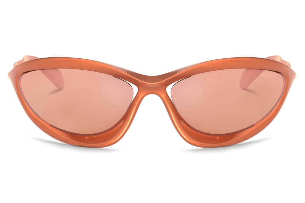 Prada - PR A23S Sunglasses Metallized Orange with Orange Mirror Red Lenses (15V50H)