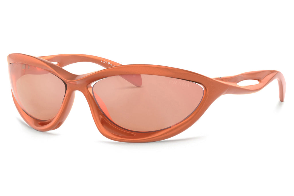 Prada - PR A23S Sunglasses Metallized Orange with Orange Mirror Red Lenses (15V50H)