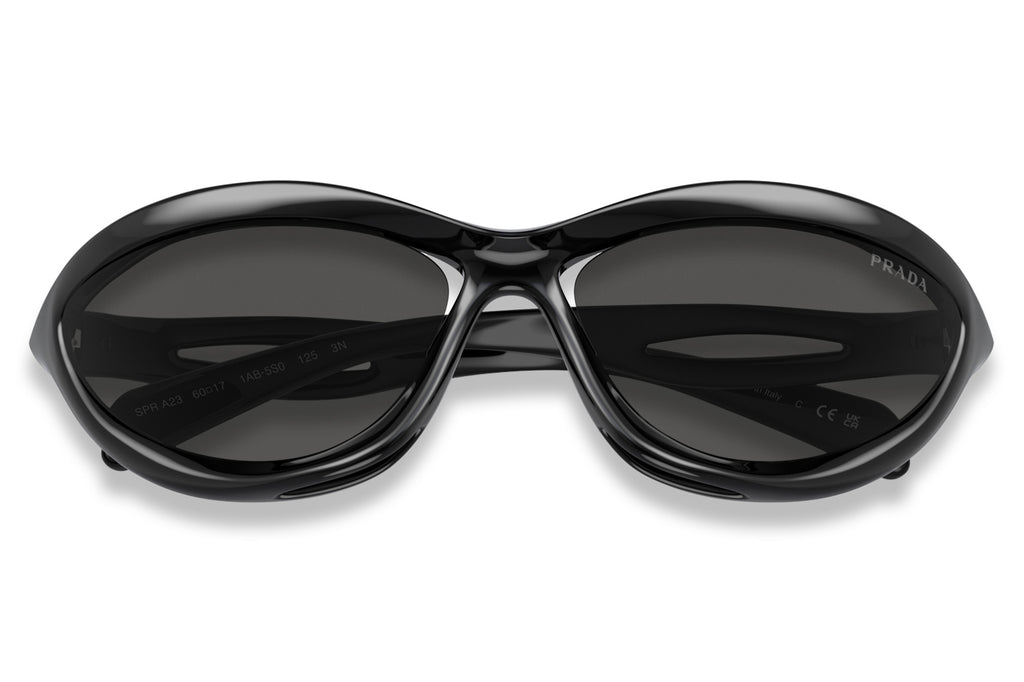 Prada - PR A23S Sunglasses Black with Dark Grey Lenses (1AB5S0)