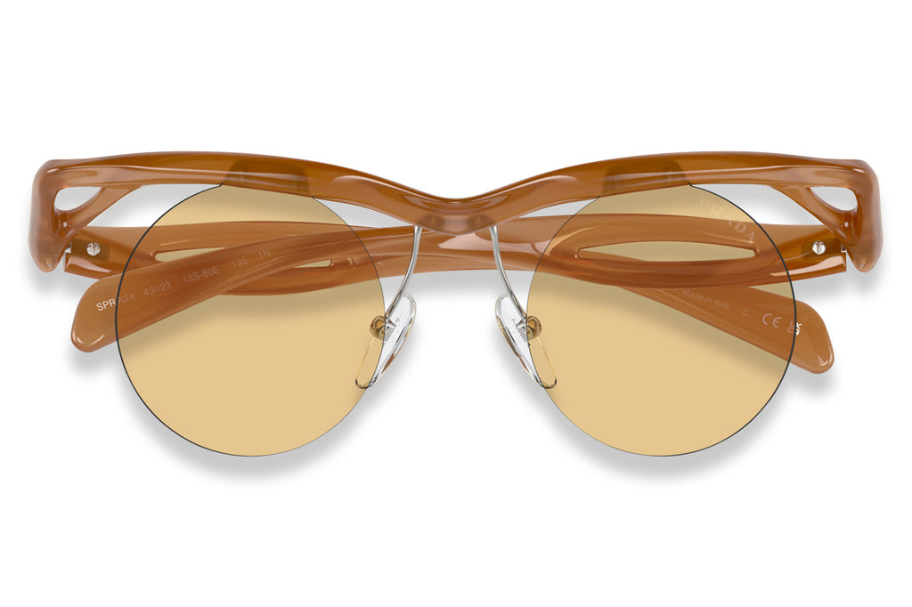 Prada - PR A24S Sunglasses Opal Cognac with Light Yellow (13S80E)