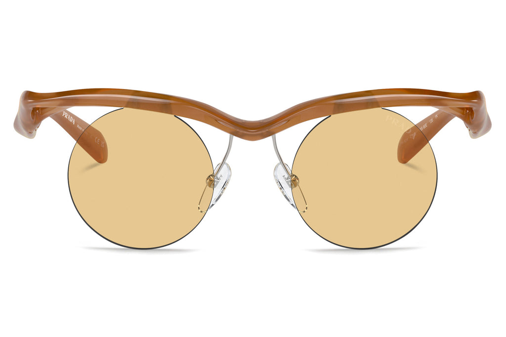 Prada - PR A24S Sunglasses Opal Cognac with Light Yellow (13S80E)